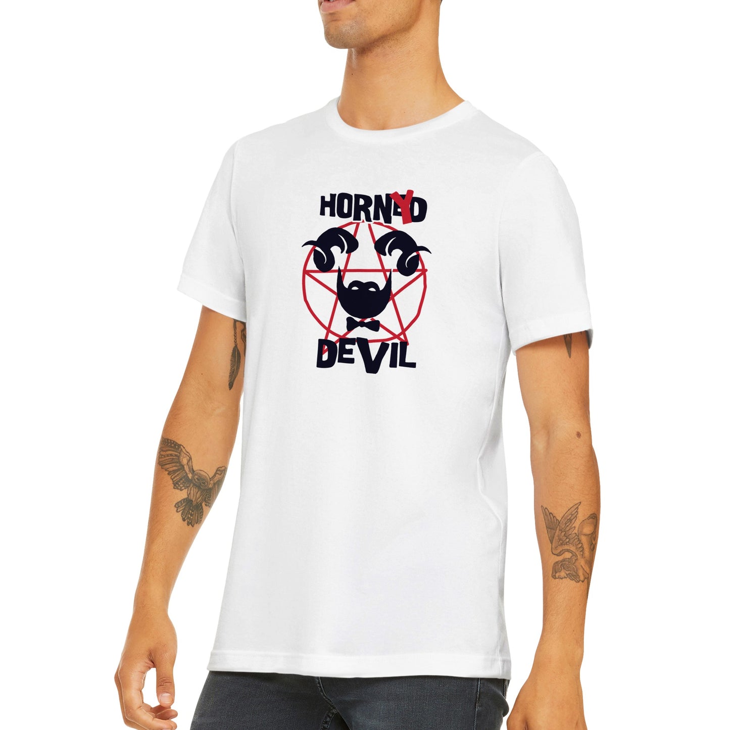 Horned Devil - Premium Men's Crewneck T-shirt